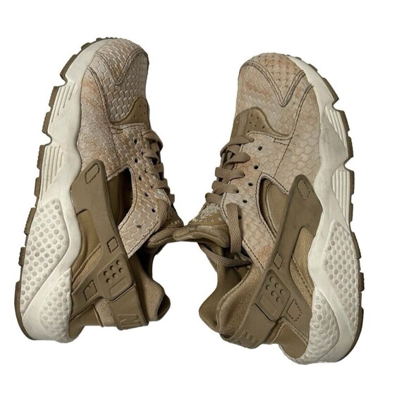 Nike Air Huarache Snakeskin Beige Lace Up Running Sneaker Womens Sz 7 / … - Picture 8 of 11
